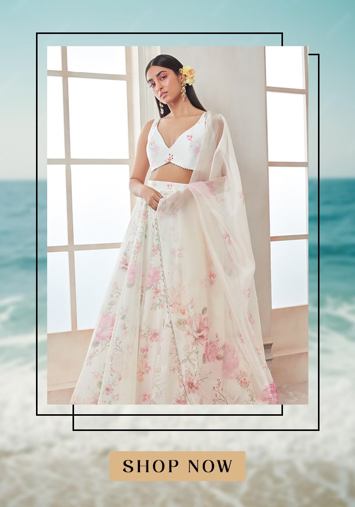 White bridal lehenga