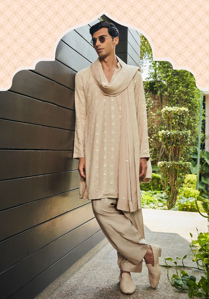 Bohame beige kurta set