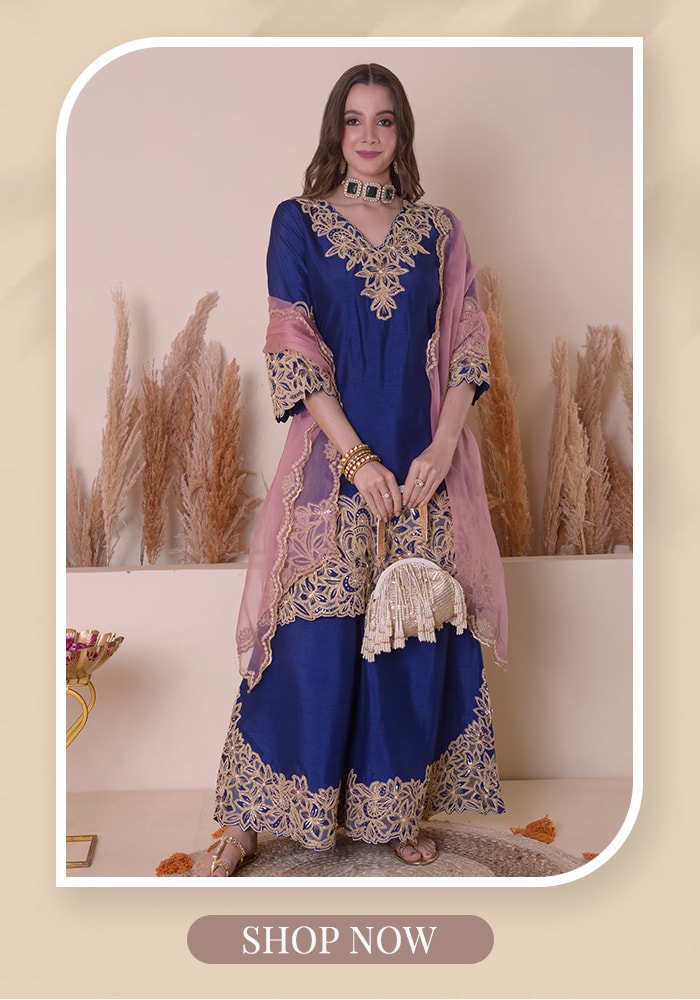 Surabhi Arya Blue PInk Sharara Aza Fashions