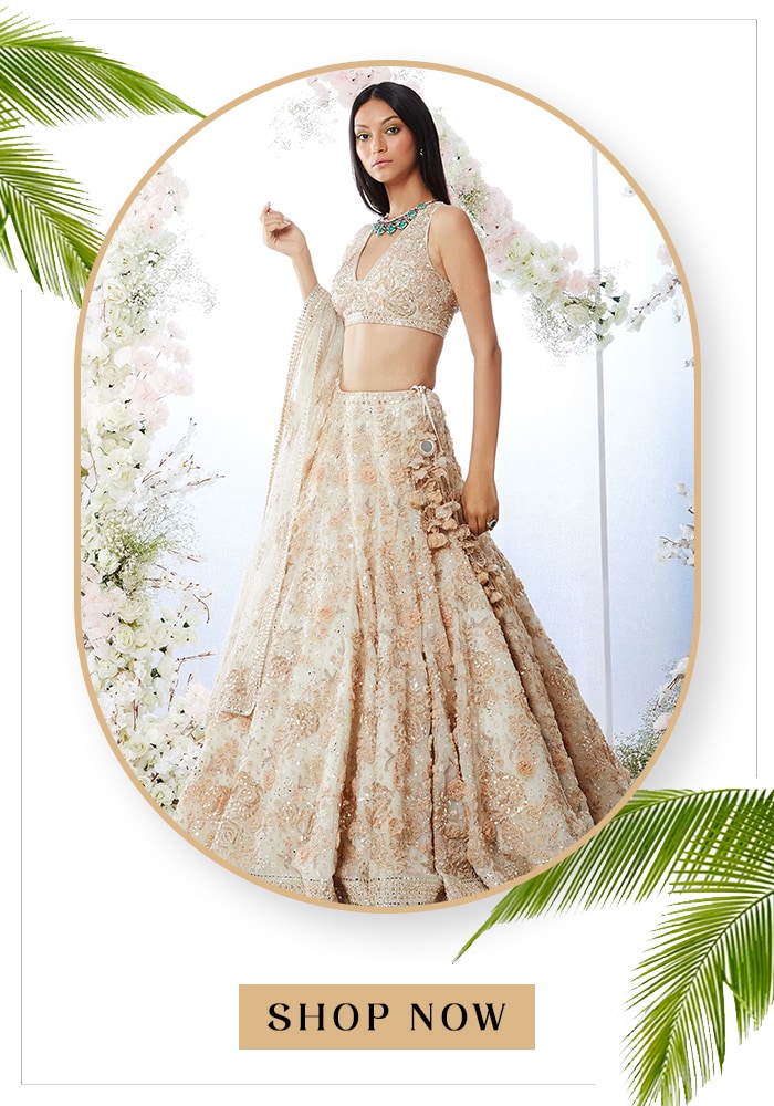 Beige bridal lehenga