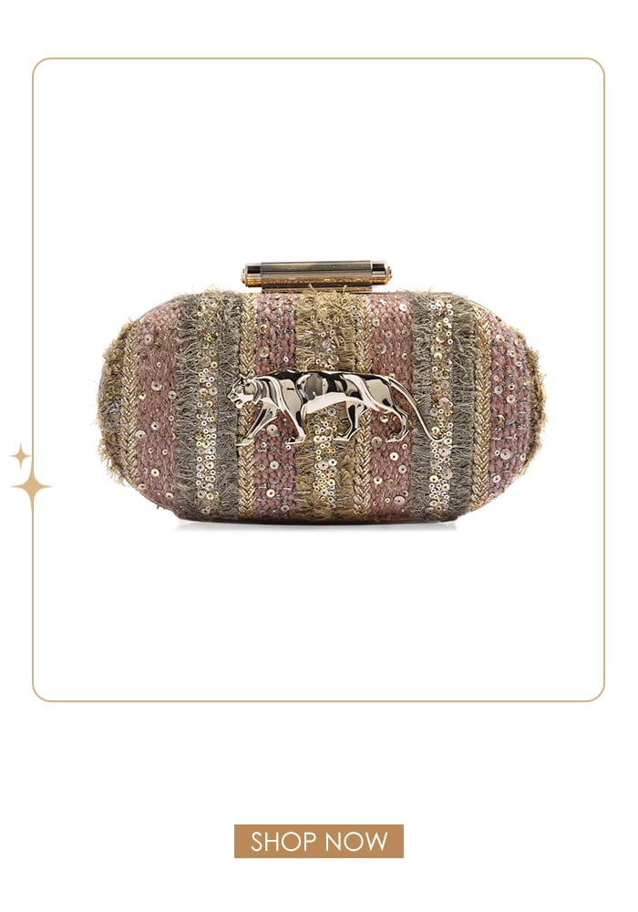 Sabyasachi multicolor embellished clutch