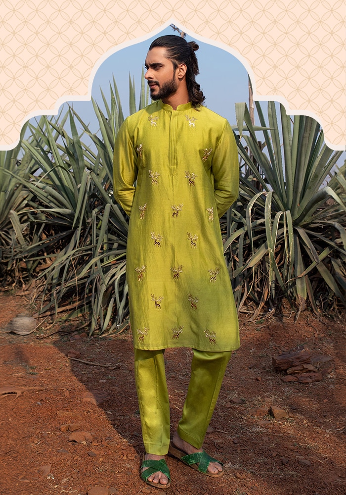 Runit Gupta green kurta set