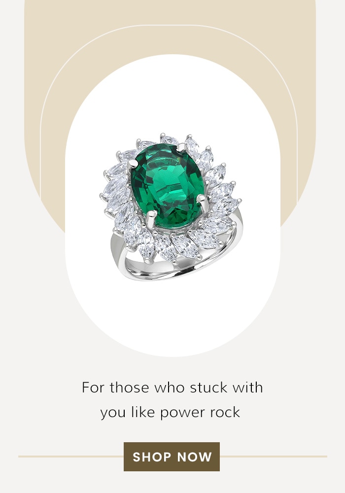 Green Stone Pear Shaped Embellished Ring