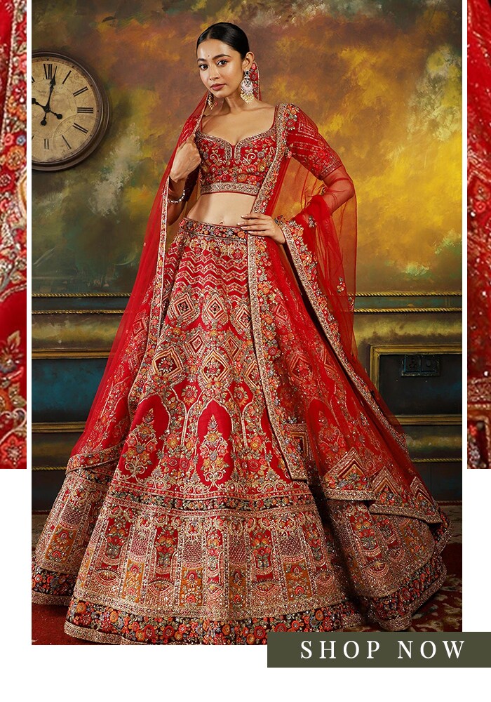 Red bridal outfit