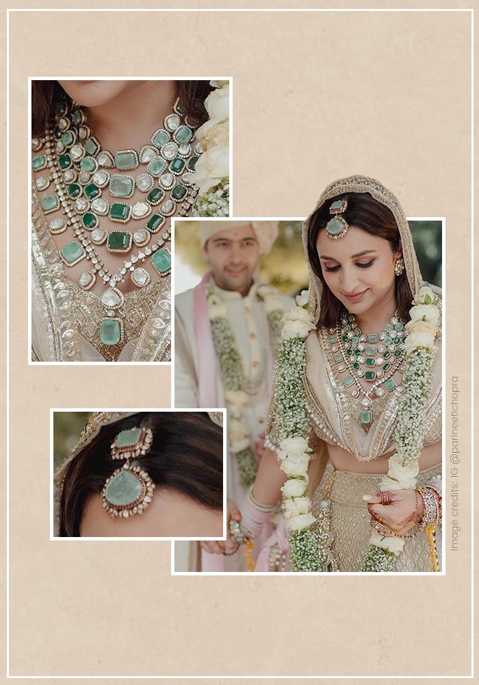 Parineeti Chopra Adorns Emerald Jewellery for Wedding