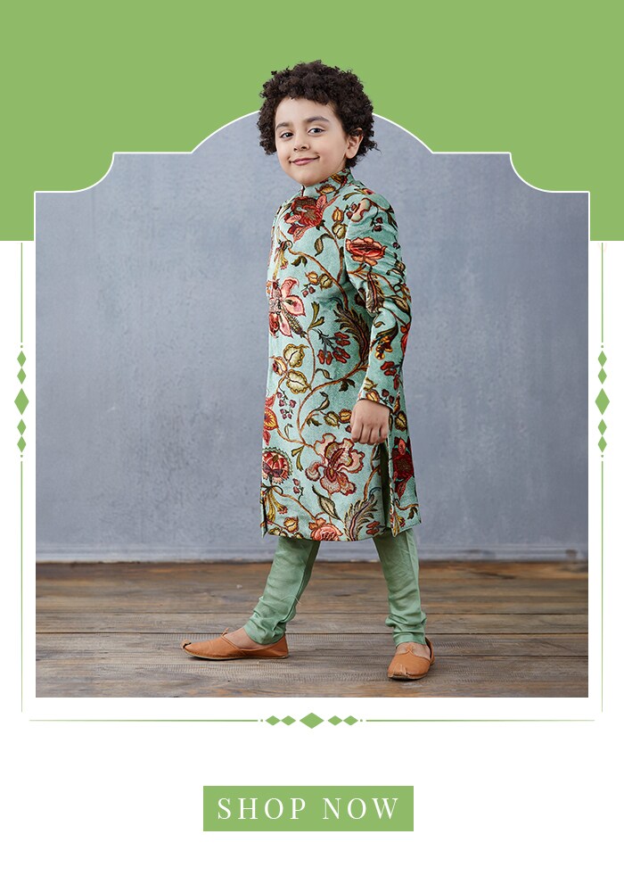 Torani green sherwani set