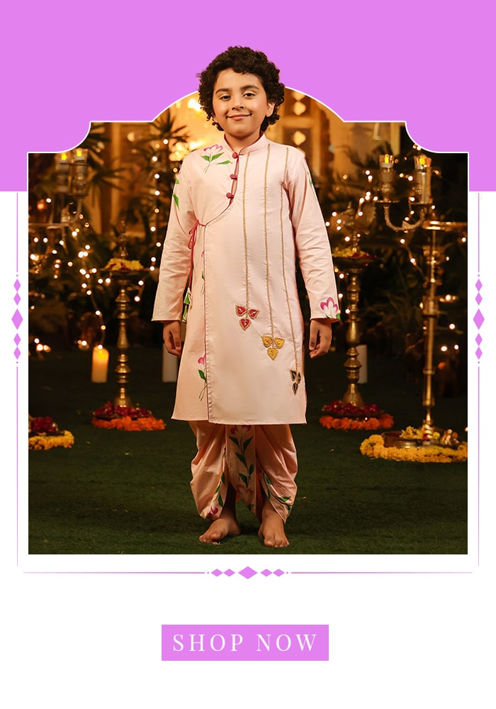 Cute Couture pink kurta dhoti set