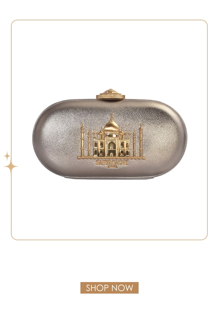 Silver Sabyasachi Clutch