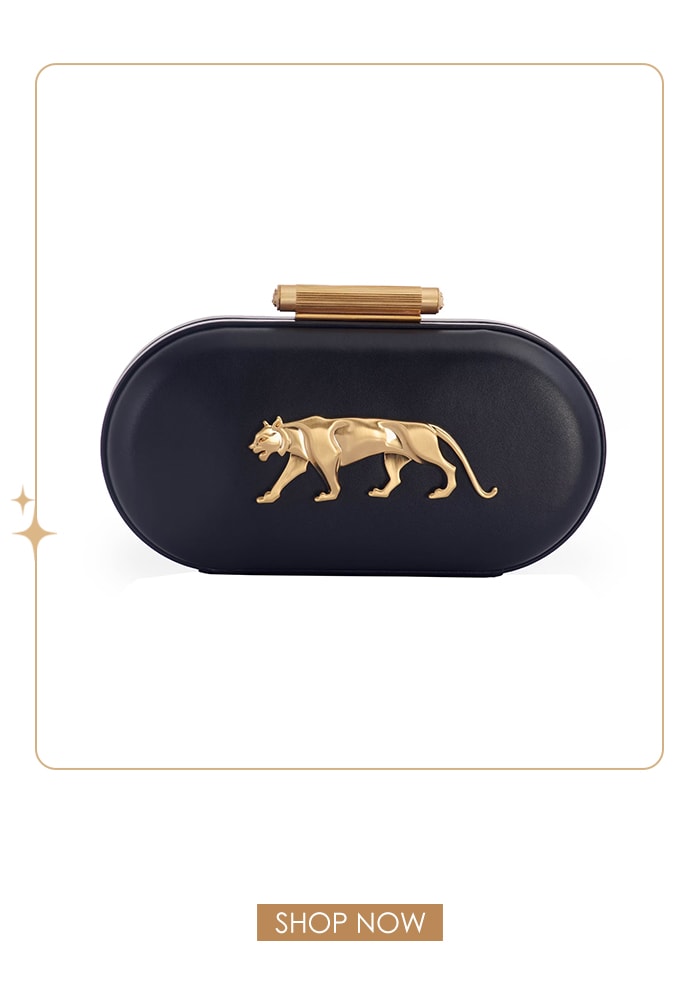 Black Royal Bengal Tiger Sabyasachi Clutch