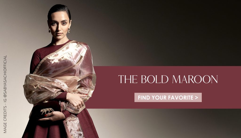 Maroon Sabyasachi Clutch BAnner image