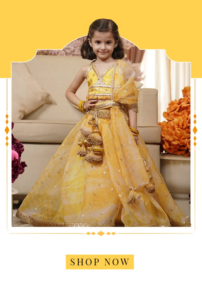 Fayon Kids yellow lehenga set