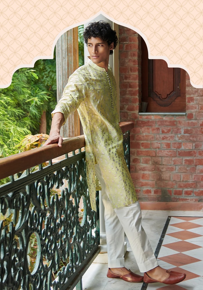 Seema Nanda silk chaderi kurta set