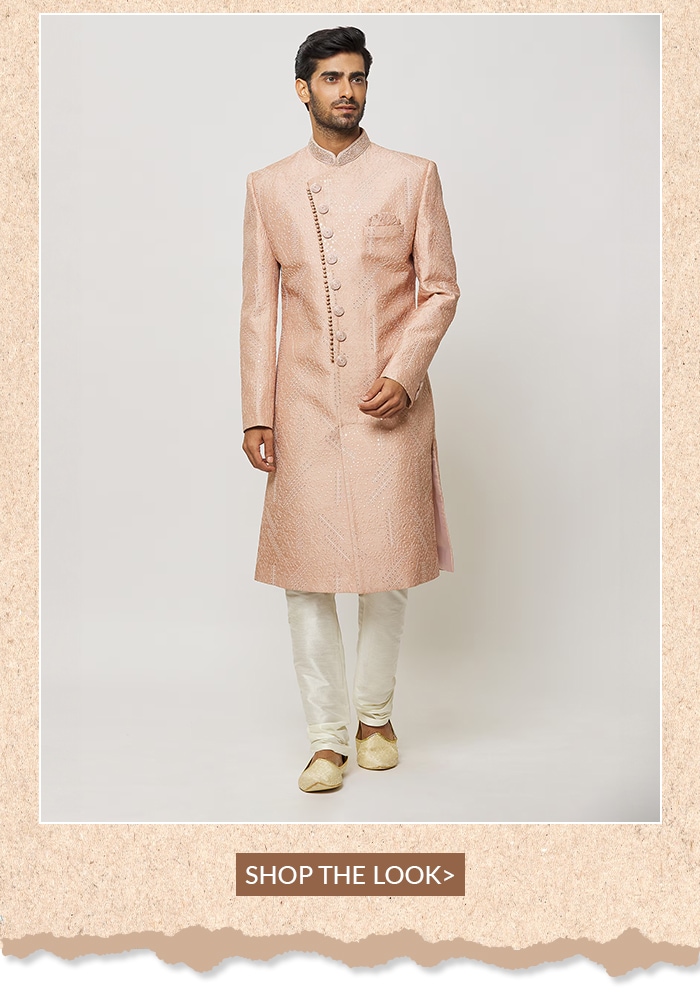 Peach Sherwani Aza Bestseller