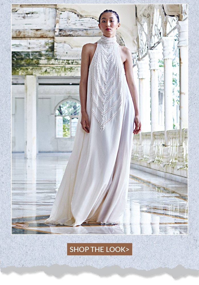 Ivory High neck gown