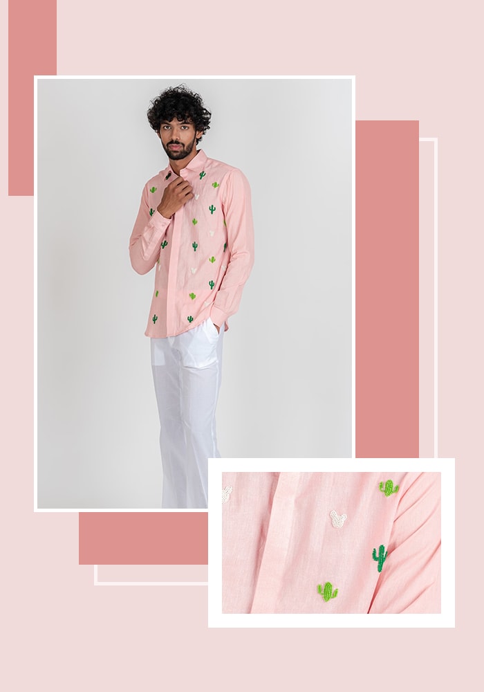 Pink shirt design for men