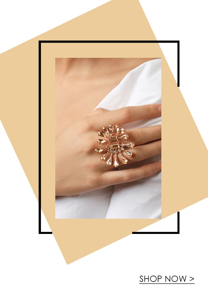 ESME By Aashna Dalmia Floral Crystal Ring