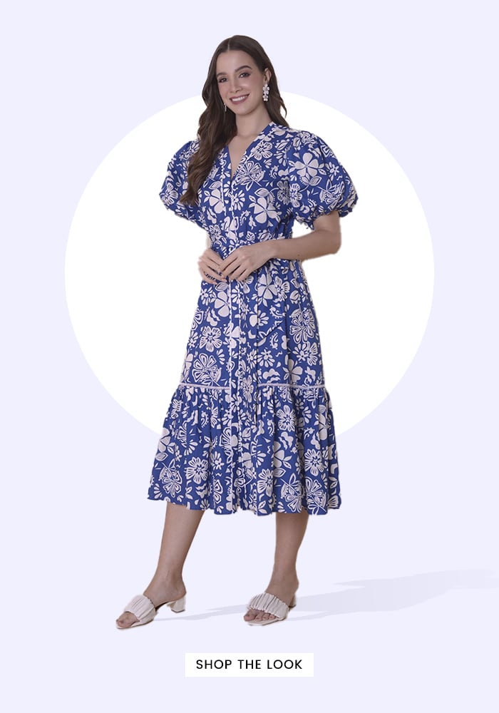 Floral V Neck Surabhi Arya Dress