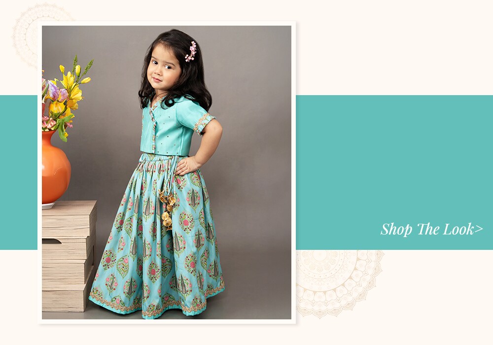 Little Brats Floral Lehenga