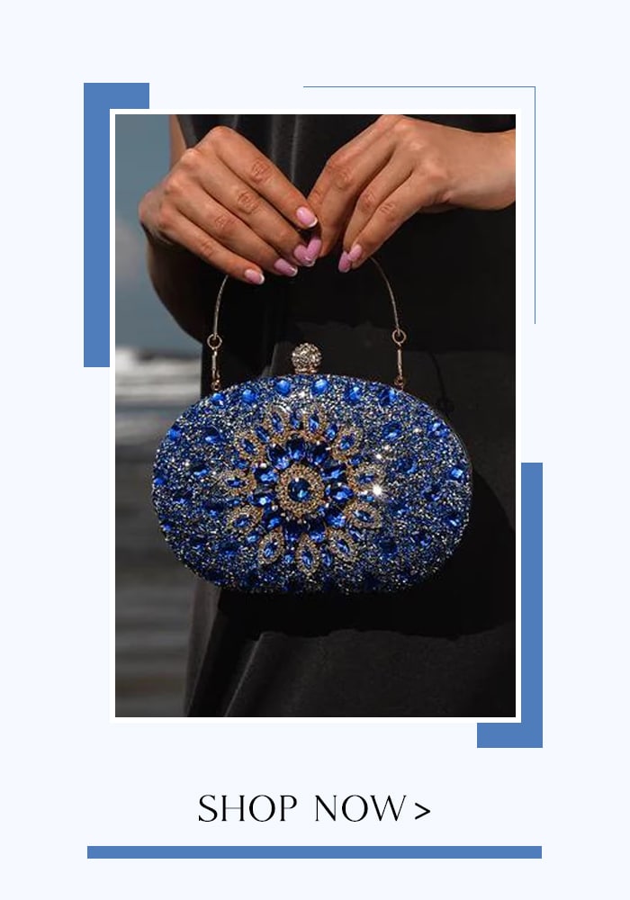 Blue Diamond Colette Stones Encrusted Clutch