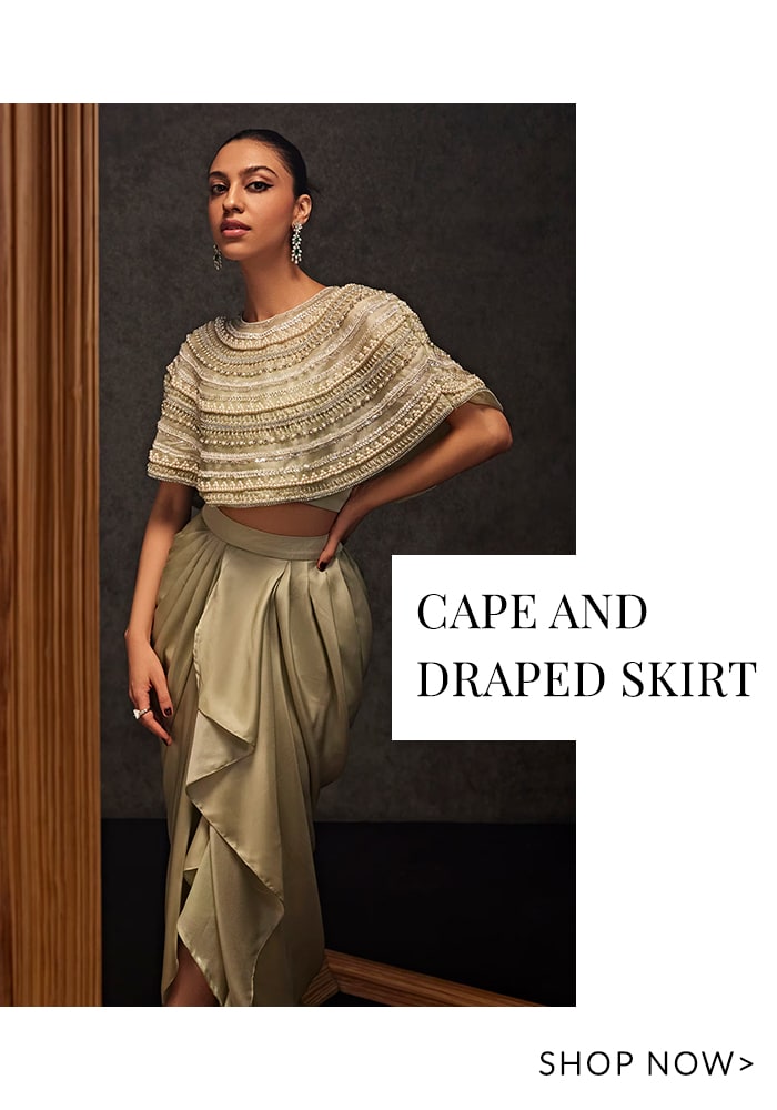 Cape and draped skirt- Diwali Card Party