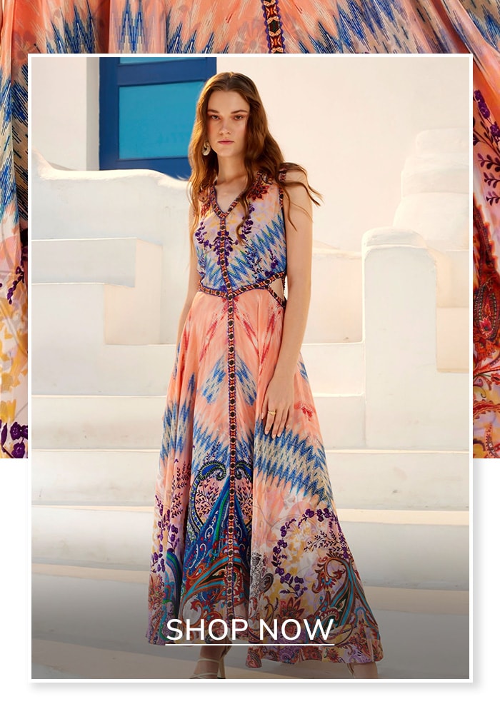 Maxi with paisley and chevron prints