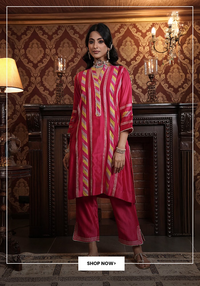 Mandarin Kurta Set by Surbhi Arya