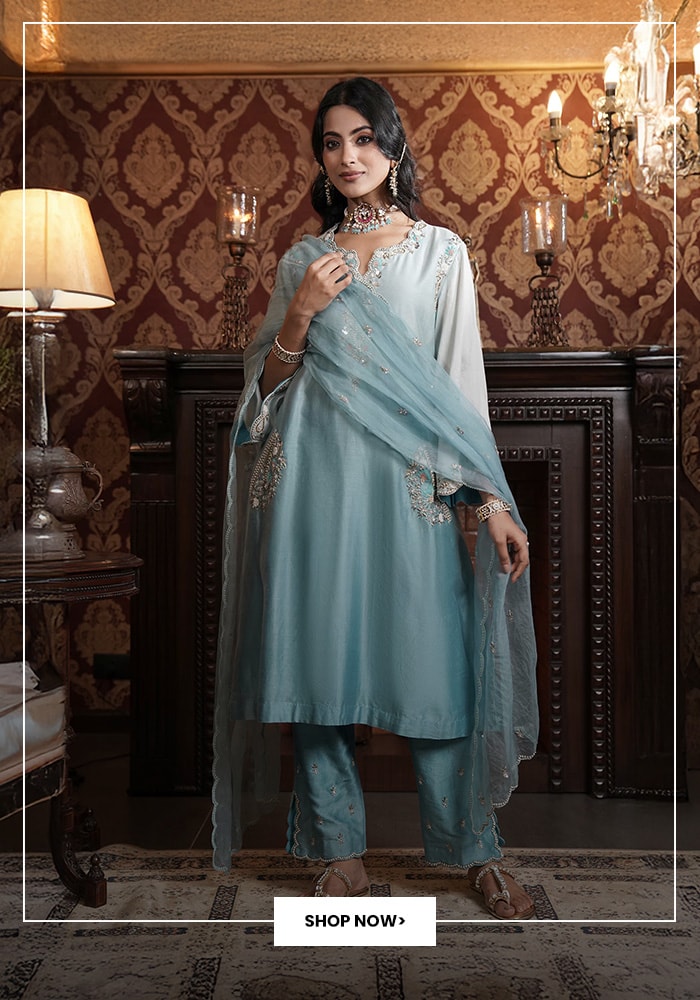 Blue Ombre Kurta Set