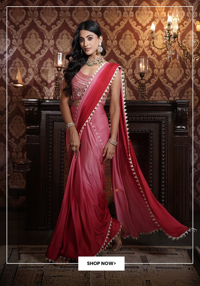 pink saree by surbhi arya