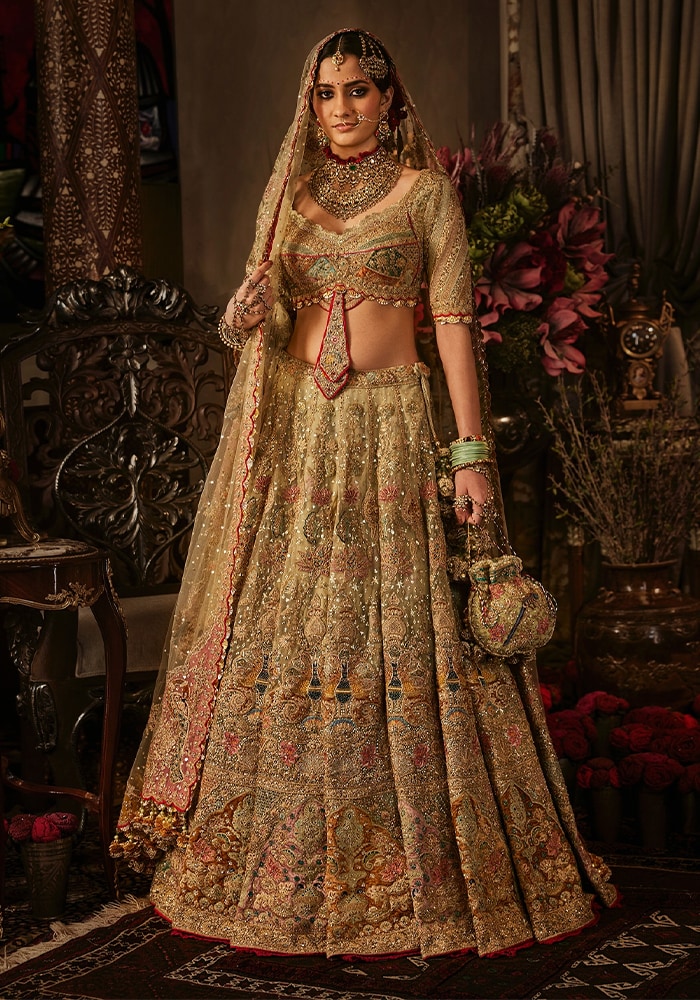 Rimple & harpreet embroidered bridal lehenga