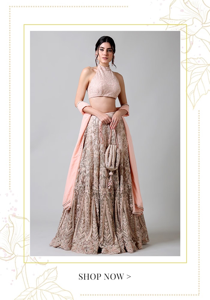 Pink embroidered lehenga