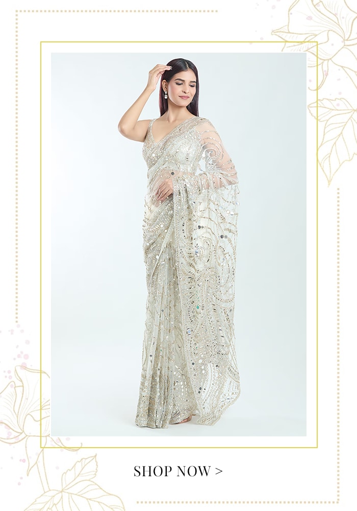 Sheer saree for bridesmaids