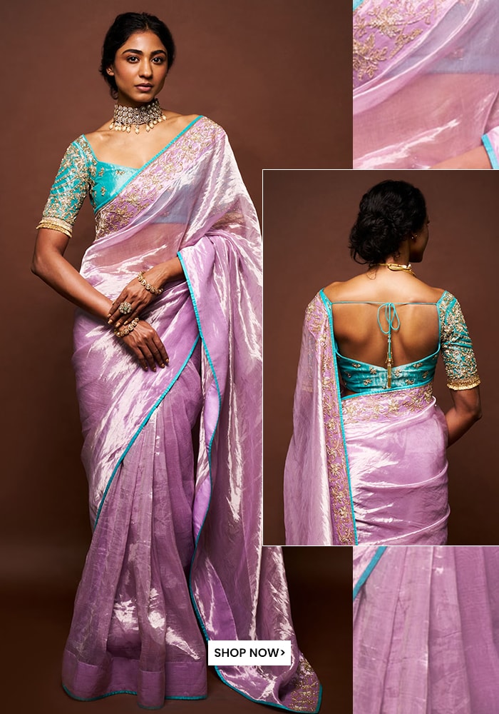 Trendiest Tissue Sarees Pastel Saree