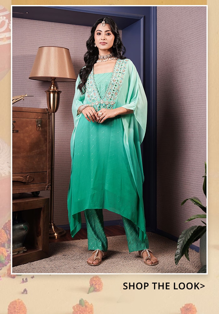 Green Kaftan and Pants 