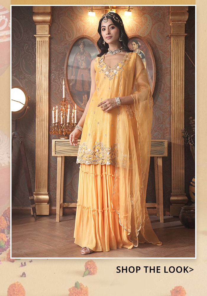 Yellow Kurta and Gharara Set 