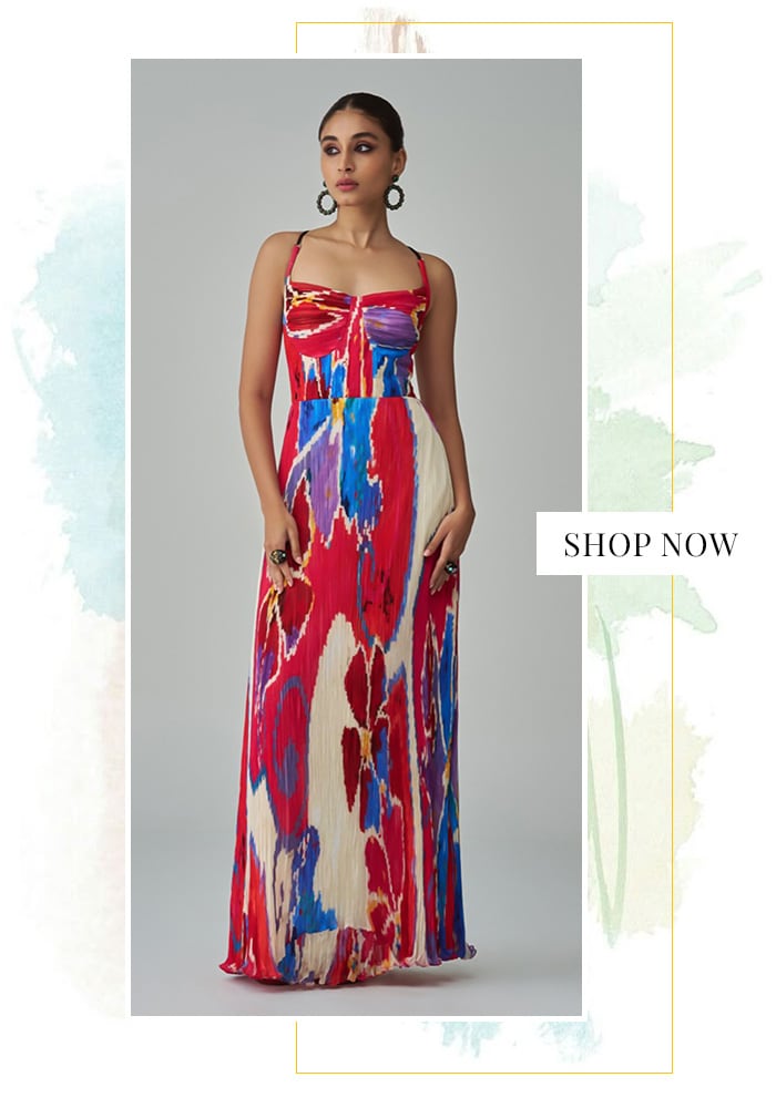 Merging Art and Fashion: Ikat print maxi dress