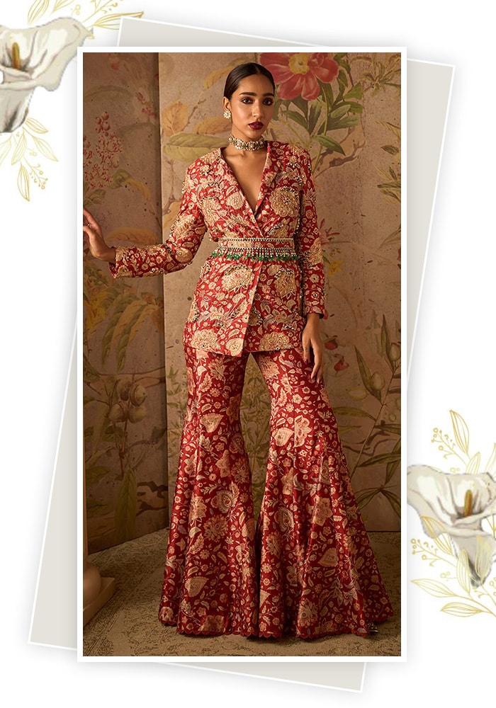 Ridhi Mehra Banarasi Floral Print Jacket & Set