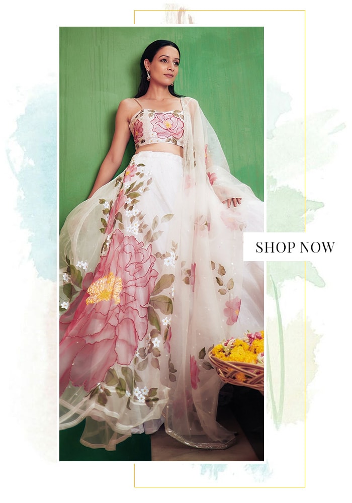 Merging Art and Fashion: Hand-painted lehenga