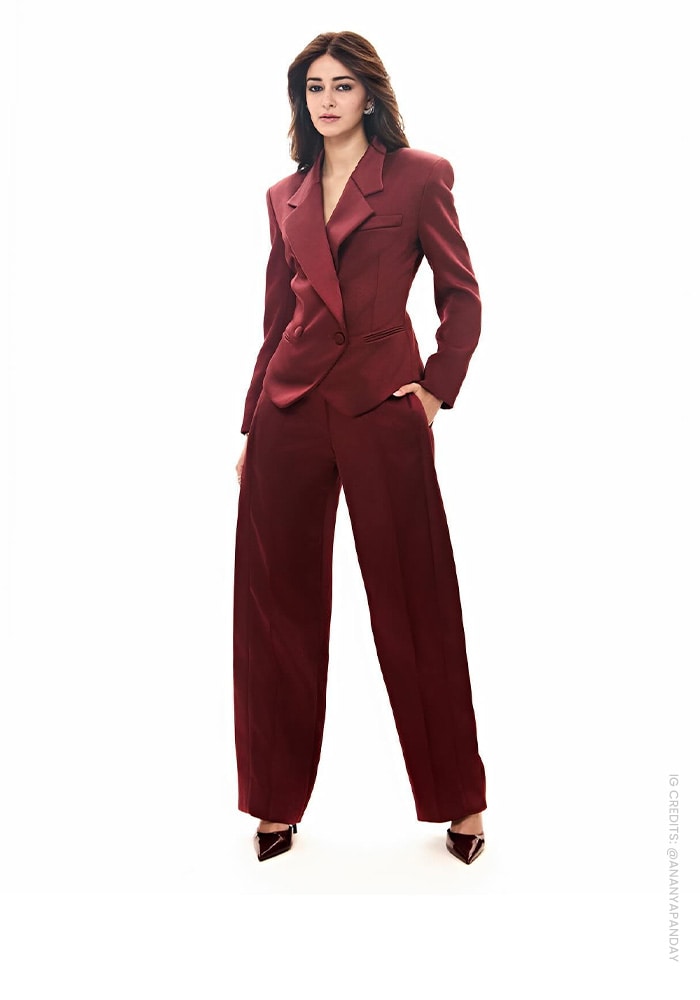 Ananya Panday in burgundy suit