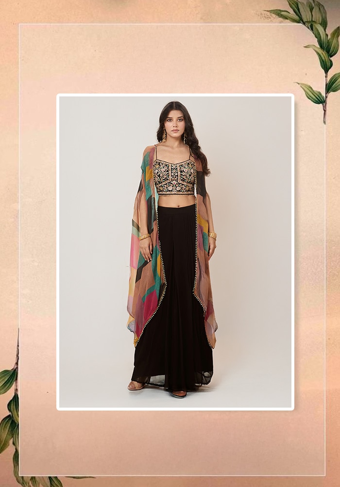 Basanti Kapde Aur Koffee Black skirt set