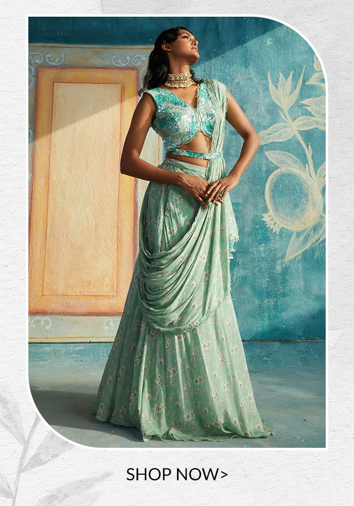 Mint green magic pastel Indian wedding outfits