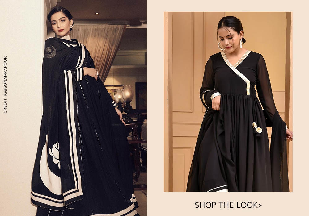 Sonam Kapoor inspired black anarkali by Bannhi
